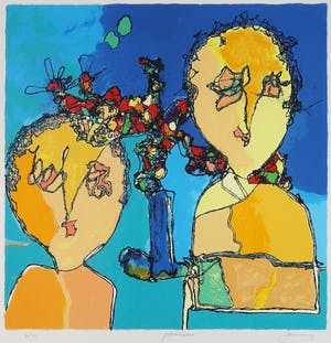 Jan Latinne - Zeefdruk, Geluksboeket kopen? Bied vanaf 20!