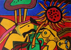 Corneille - Ingelijste kleuren litho: Au coeur de l'été - 1997 kaufen? Bieten Sie von 375!