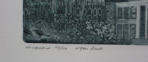 Michael Jepkes - ets/aquatint: stadsgezicht: Breda?? kopen? Bied vanaf 49!