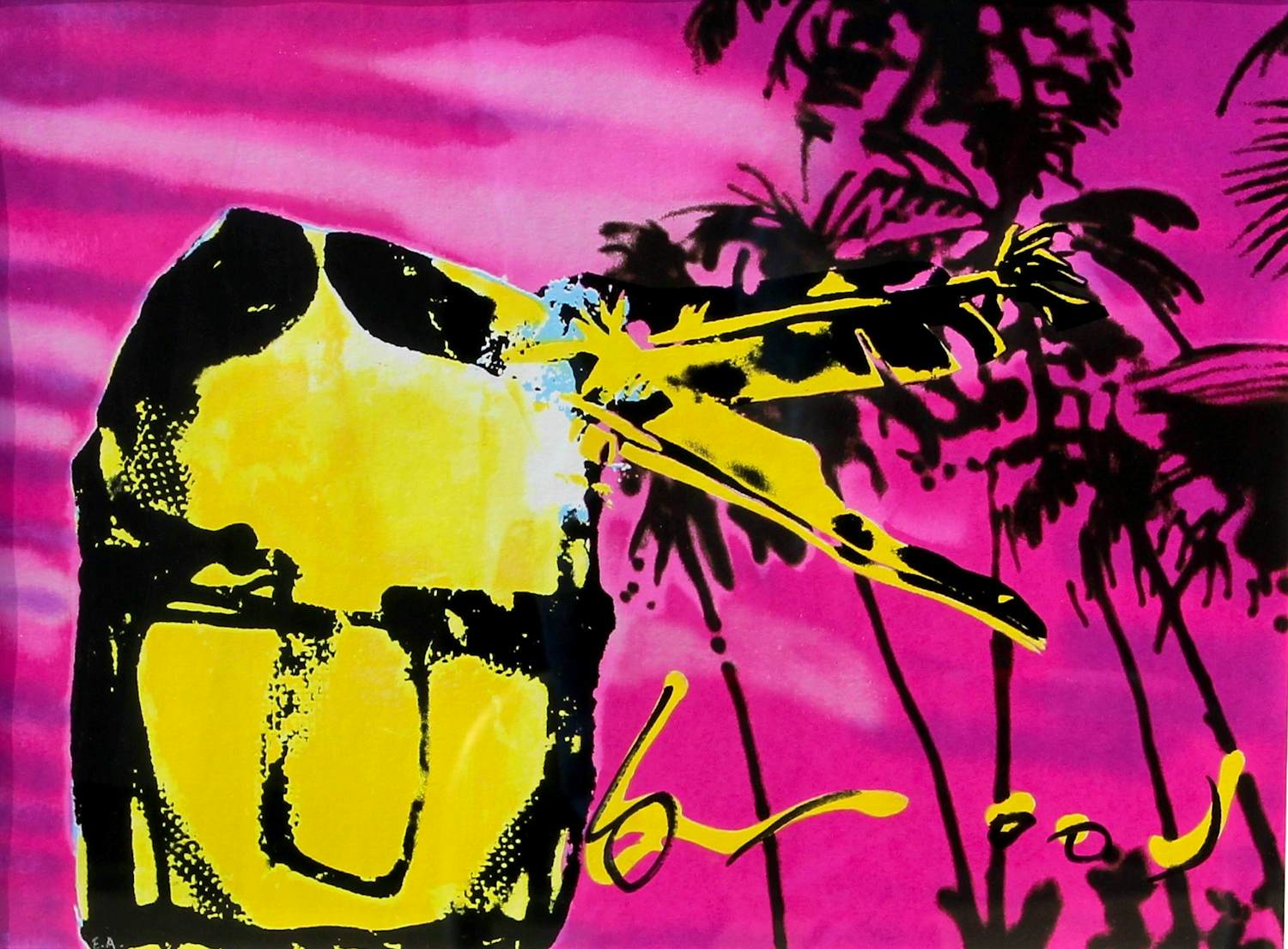 Herman Brood - Ingelijste zeefdruk: Pink indian (mooie lijst!) kopen? Bied vanaf 450!