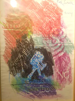 Rob Scholte - z.t. vetkrijt op papier in houtenlijst kopen? Bied vanaf 50!