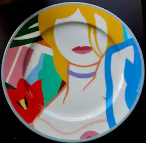 Tom Wesselmann - Porseleinen bord: 'Blonde Vivienne' kaufen? Bieten Sie von 495!