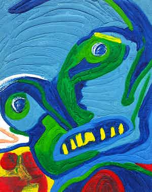 Bengt Lindstrom - Fantasiefiguur, aquagravure op dik geschept papier verkocht voor € 395!