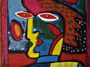 Clemens Briels - 2002- handgesigneerde expressionistische Zeefdruk "nr. 13" in originele lijst. kopen? Bied vanaf 43!