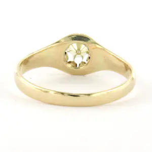 14k geelgouden ring met roos geslepen diamant tot. 0.05ct – G/H - SI kopen? Bied vanaf 240!