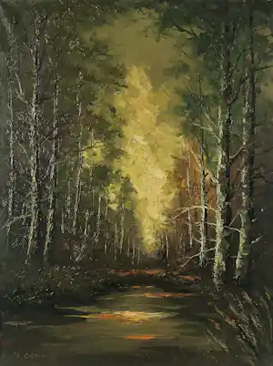 Gerardus Johannes Ernens - Olieverf op doek, Landschap met bomen - Ingelijst vendu pour 80€ !