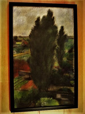 Cees Bolding - Krachtig impressionistisch Pastel "West Fries Landschap" gesigneerd kopen? Bied vanaf 10!