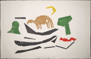 Carel Visser - Houtsnede op geschept papier, Z.T. (Groot) kopen? Bied vanaf 150!