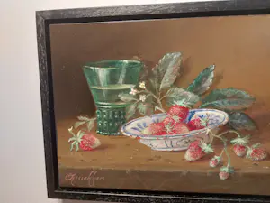 Thomas Heesakkers - Stilleven - roemer en schaaltje aardbeien kopen? Bied vanaf 150!