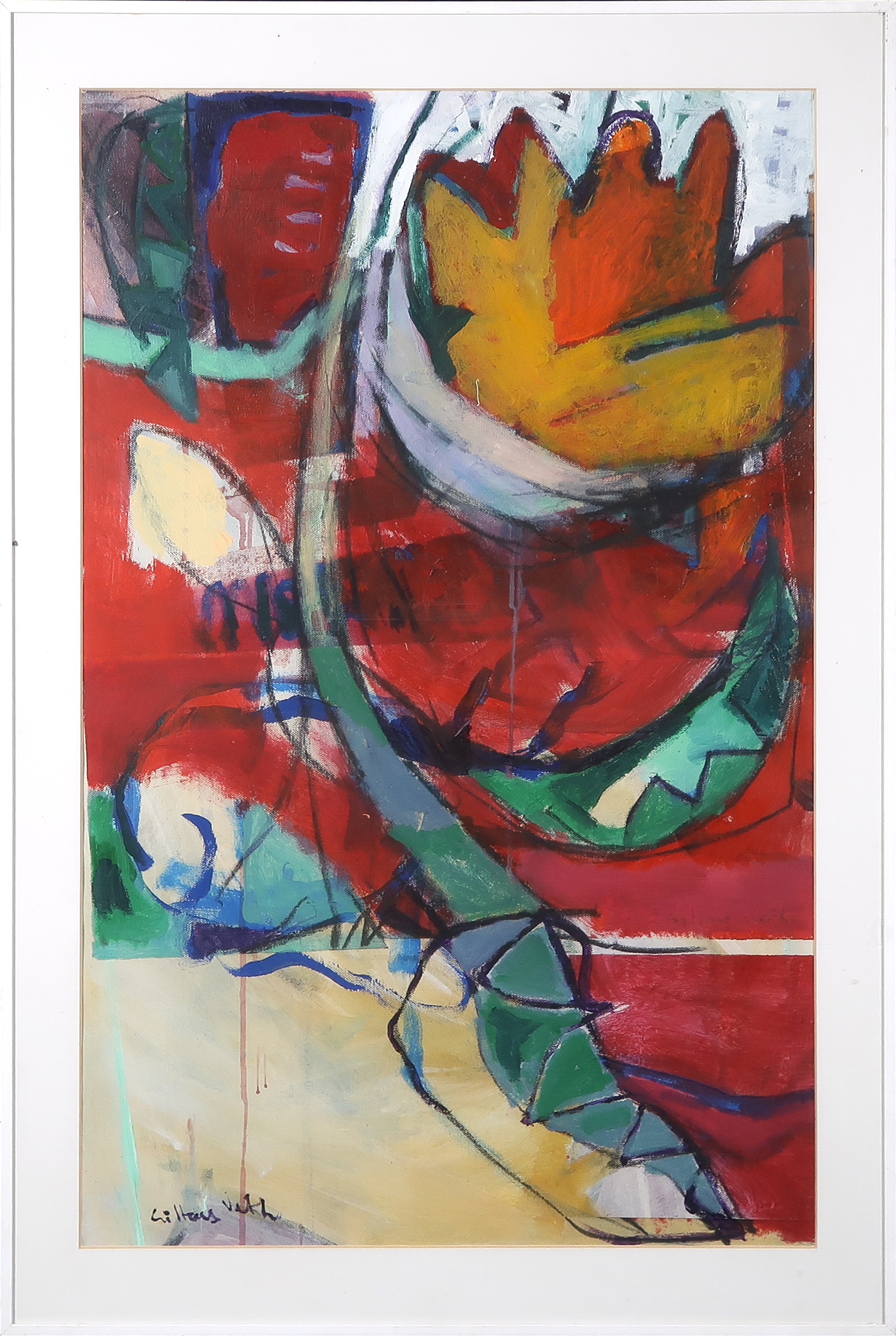 Maarten Giltay Veth - Acryl op papier, Zonder titel - Ingelijst kopen? Bied vanaf 1!