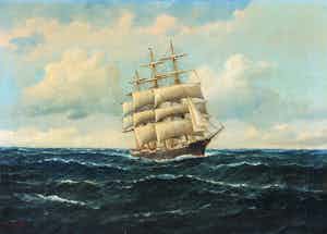 Alfred Gabali - 3 master op open zee verkocht voor € 200!