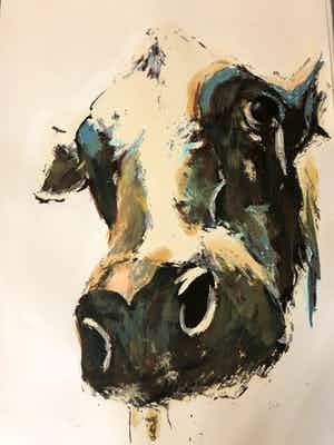 Theo Onnes - Cow 2 - gesigneerd - 75 ex - groot verkocht voor € 1!