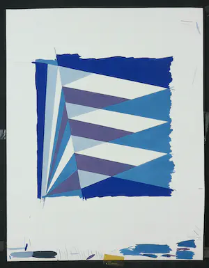 Henk Miechels - Gouache, geometrisch-abstracte compositie kopen? Bied vanaf 40!