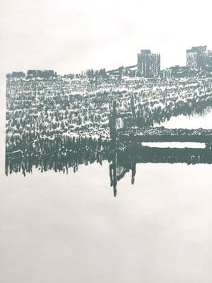 Frans Room - Zeefdruk, Landschap Noord-Holland,gesigneerd en ingelijst kopen? Bied vanaf 25!