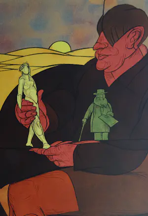 Valerio Adami - Statuette - kleuren - lithografie 1982 -handgesigneerd en genummerd kopen? Bied vanaf 69!