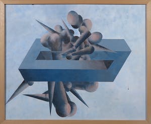 Piet van Mook - Acryl op papier, verlijmd op karton, Abstract - Ingelijst kopen? Bied vanaf 1!