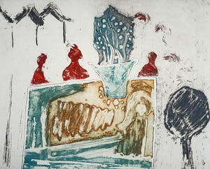 Jan Montyn - Interior Cambodga, aquatint ets kopen? Bied vanaf 95!