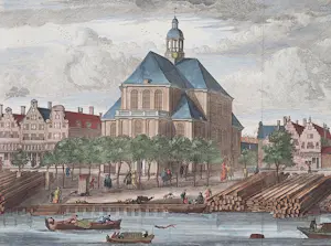 Isaac Tirion - Amsterdam Oosterkerk Oude Gravure Stadsgezicht 1760 kopen? Bied vanaf 50!