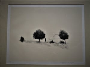 Metten Koornstra - Meester van de Verstilling - gelimiteerde ETS - "Man in Landschap - gesigneerd kopen? Bied vanaf 10!
