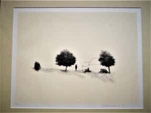 Metten Koornstra - Meester van de Verstilling - gelimiteerde ETS - "Man in Landschap - gesigneerd verkocht voor € 10!