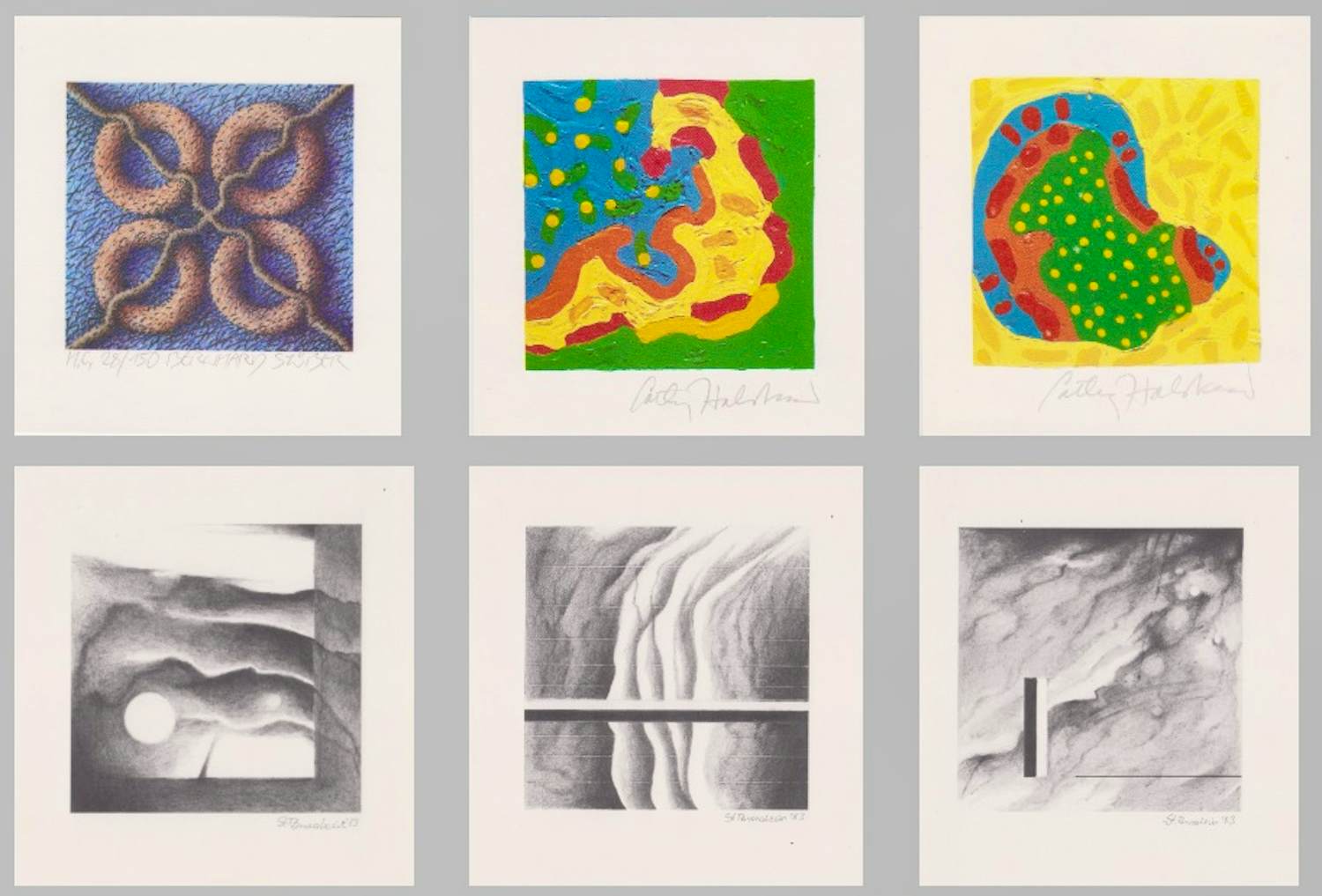 Bernhard Stuber - e.a: zes handgesigneerde zeefdrukken: Abstracte Composities kopen? Bied vanaf 29!
