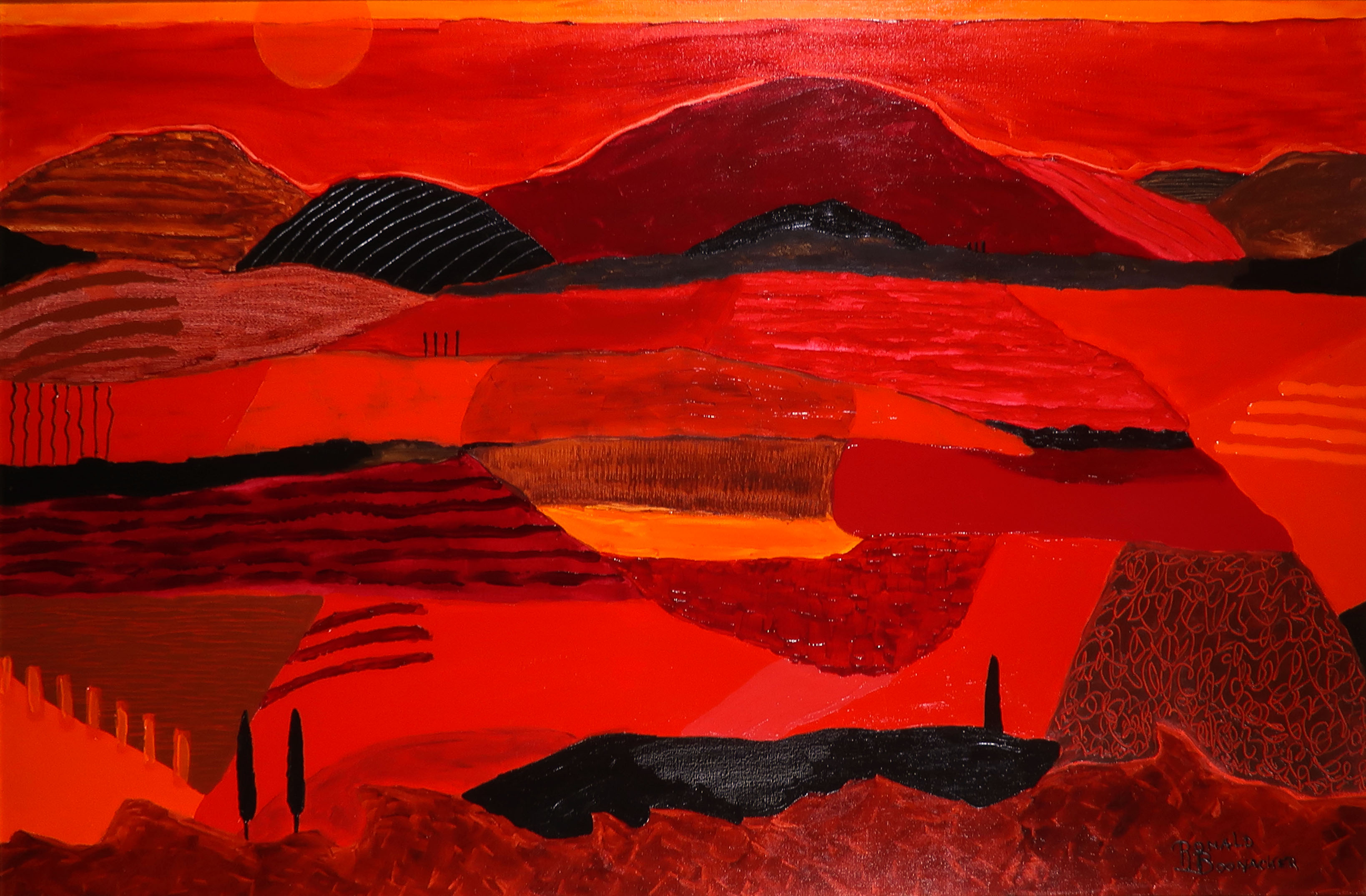 Ronald Boonacker - Acryl op doek, Toscane - Ingelijst (Groot) kopen? Bied vanaf 200!