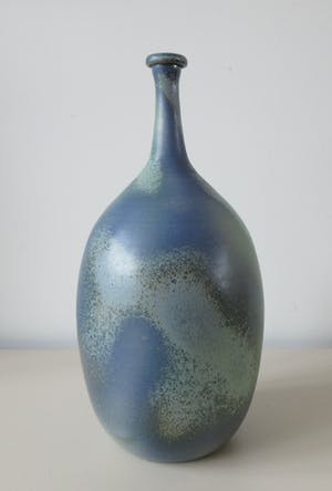 Adrie Moerings - Grote Flesvaas met groen/blauw glazuur kopen? Bied vanaf 38!