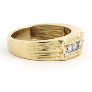 14k bicolour gouden ring bezet met briljant geslepen diamant tot. 0.13ct kopen? Bied vanaf 500!