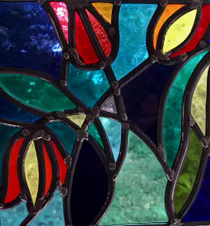 Niet of onleesbaar gesigneerd - Glas-in-lood Raamhanger - Decor Tulpen kaufen? Bieten Sie von 10!