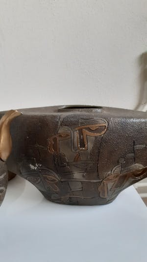 Niet of onleesbaar gesigneerd - Drie natuur stenen Vazen uit jaren 60-70 Spanje kermaiek atelier kopen? Bied vanaf 55!