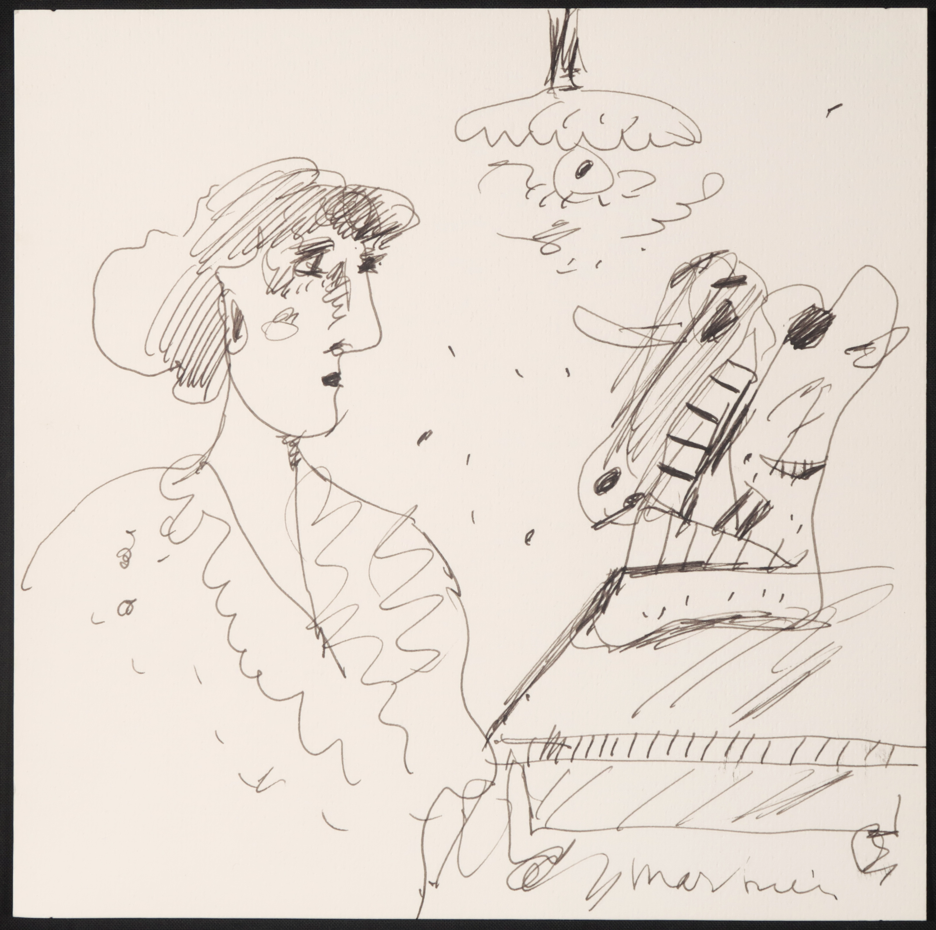 Anton Martineau - Pentekening + overzichtscatalogus in linnen cassette, Zonder titel kopen? Bied vanaf 80!