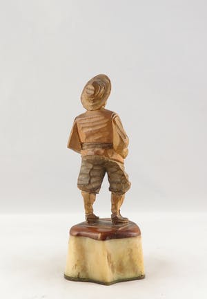 Niet of onleesbaar gesigneerd - Hout en been, Don Quichot en Pancho kopen? Bied vanaf 10!