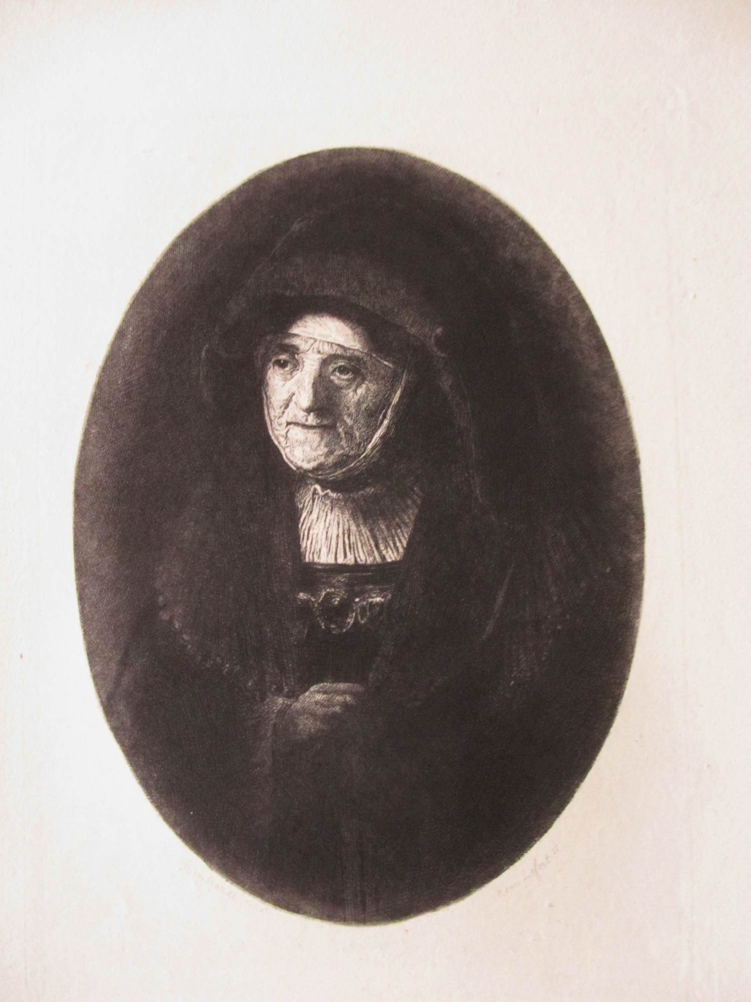 Rembrandt van Rijn - naar moeder van de kunstenaar / Vrouw met gevouwen handen kopen? Bied vanaf 75!