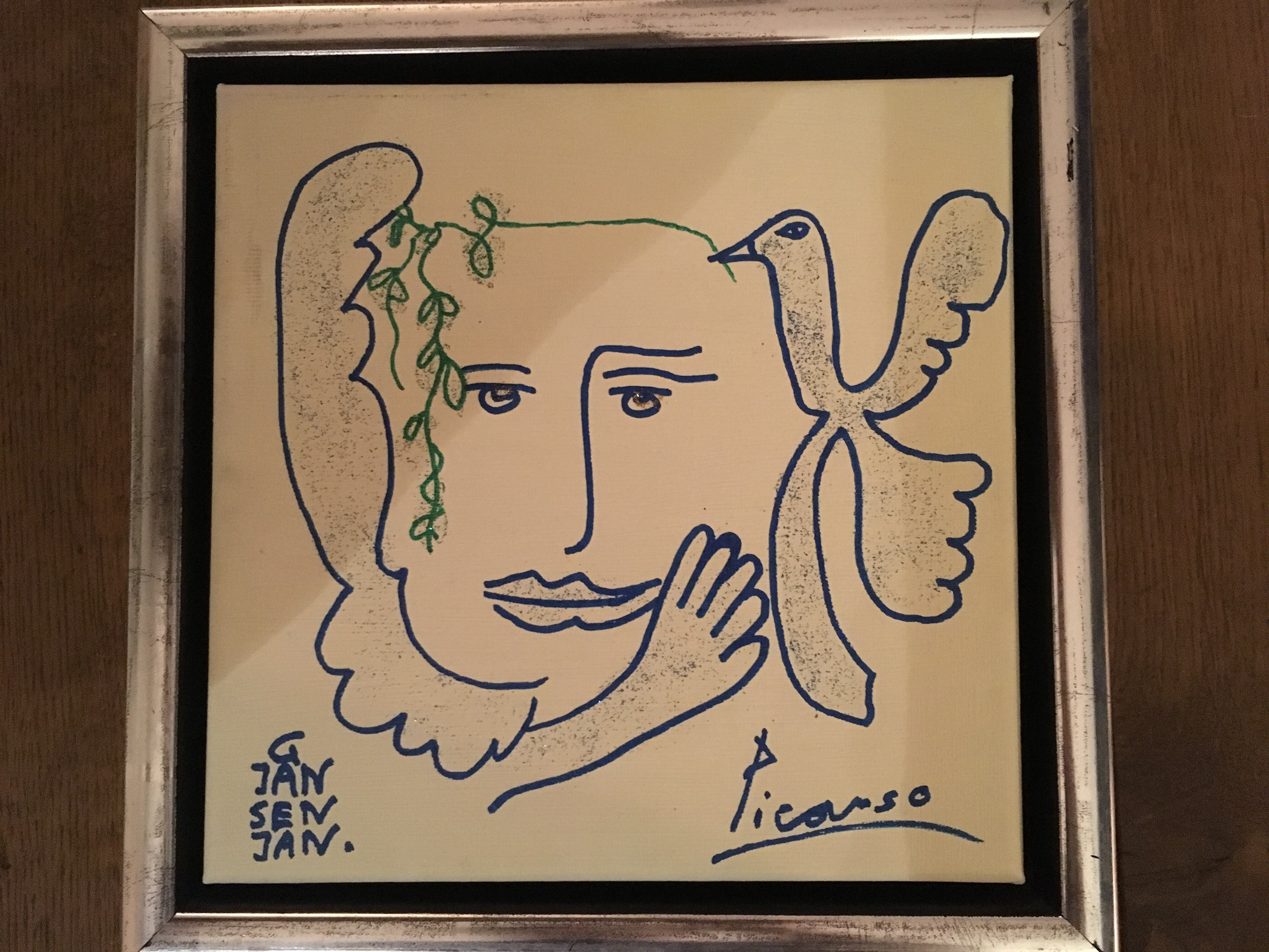 Geert Jan Jansen - Vrouwengezicht met vogel picasso kopen? Bied vanaf 150!