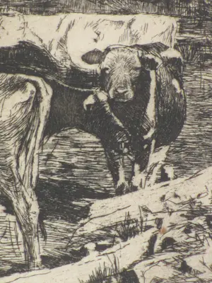 Willem de Zwart - Melkbocht - Ets kopen? Bied vanaf 65!