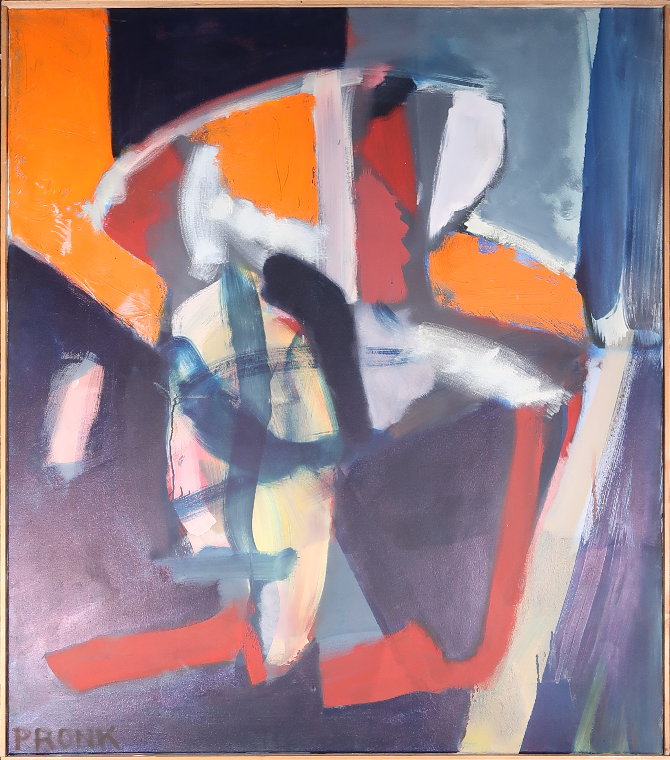 Nico Pronk - Olieverf op doek, Abstracte compositie (Groot) kopen? Bied vanaf 50!
