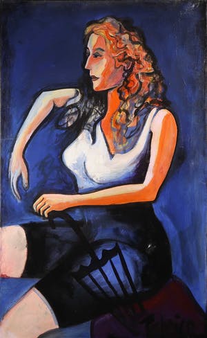 Fabrice Hund - Olieverf en acryl op doek, Portret Tricia (Zeer groot) kopen? Bied vanaf 1!