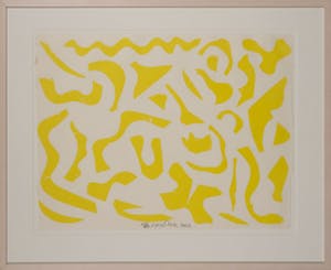 Carel Visser - Houtsnede op Japans papier, Z.T. (Geel) - Ingelijst kopen? Bied vanaf 150!