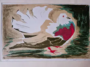 AcheterMaria van Hoogstraten - Zeer kleine oplage lithografie - Tortelduif - 1954 - potloodgesigneerd? Enchérissez de 36!