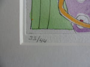 Ada Breedveld - Kleuren ets, titel, "Tuba". kopen? Bied vanaf 40!