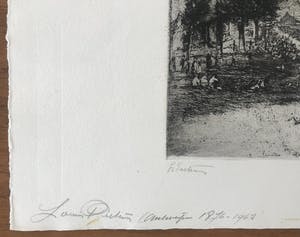 Louis Peeters - Origineel gesigneerde ets - 'Sint Anna strand Antwerpen' kopen? Bied vanaf 1!