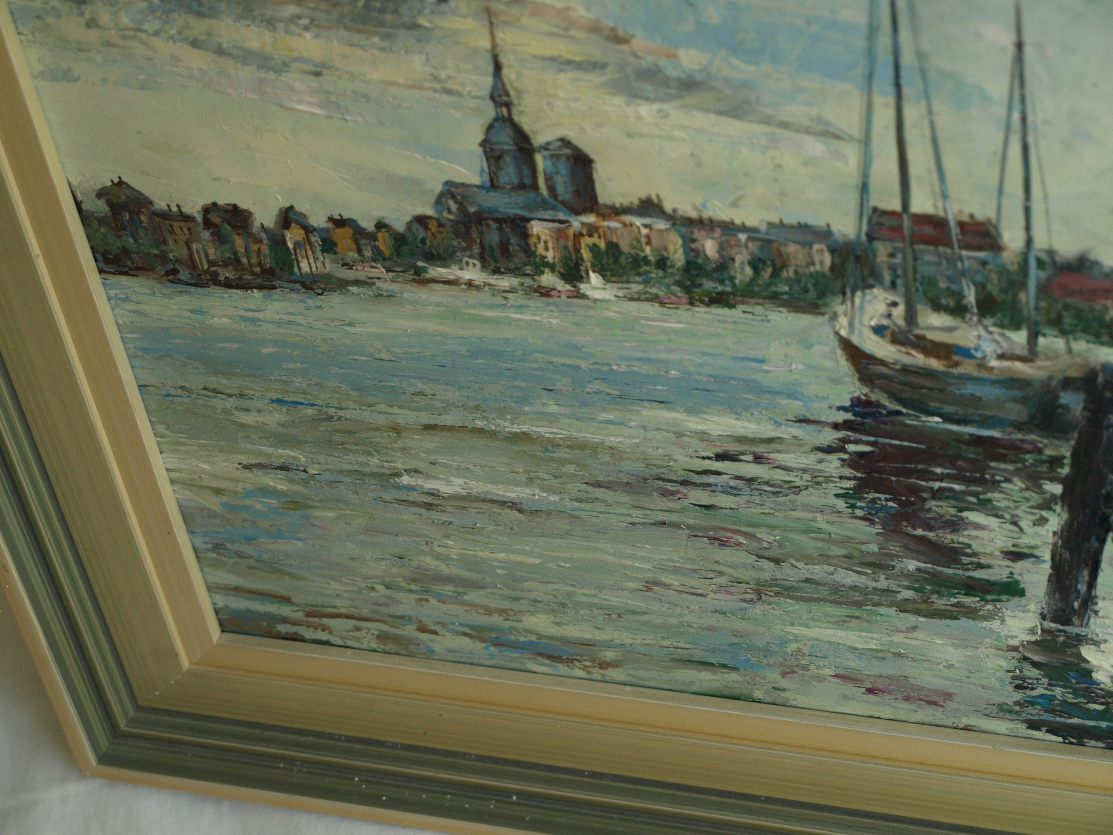 Niet of onleesbaar gesigneerd - Olieverf op board – Havengezicht – gesigneerd & ingelijst  kopen? Bied vanaf 1!