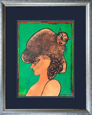 Corneille - "Le chat sur la tête" - Groot - Imposant ingelijst (Nieuw) verkocht voor € 650!