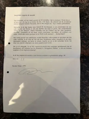 Nicolas Dings - Bronzen sculptuur | 'JA en NEE (regeren de wereld)' | 1998 kopen? Bied vanaf 550!