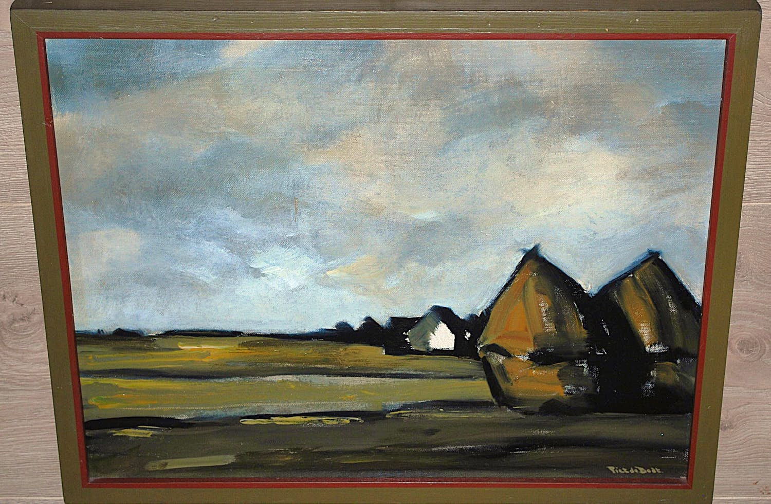 Pieter de Bodt - Landschap Brabant - olieverfschilderij verkocht voor € 175!
