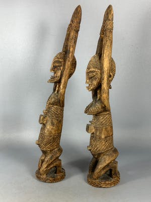 Dogon - Rare and Old 2 African Dogon statues - Mali kopen? Bied vanaf 125!
