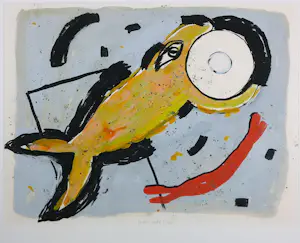 Jeroen Olthof - Gouache op papier, Catch - Ingelijst kopen? Bied vanaf 60!