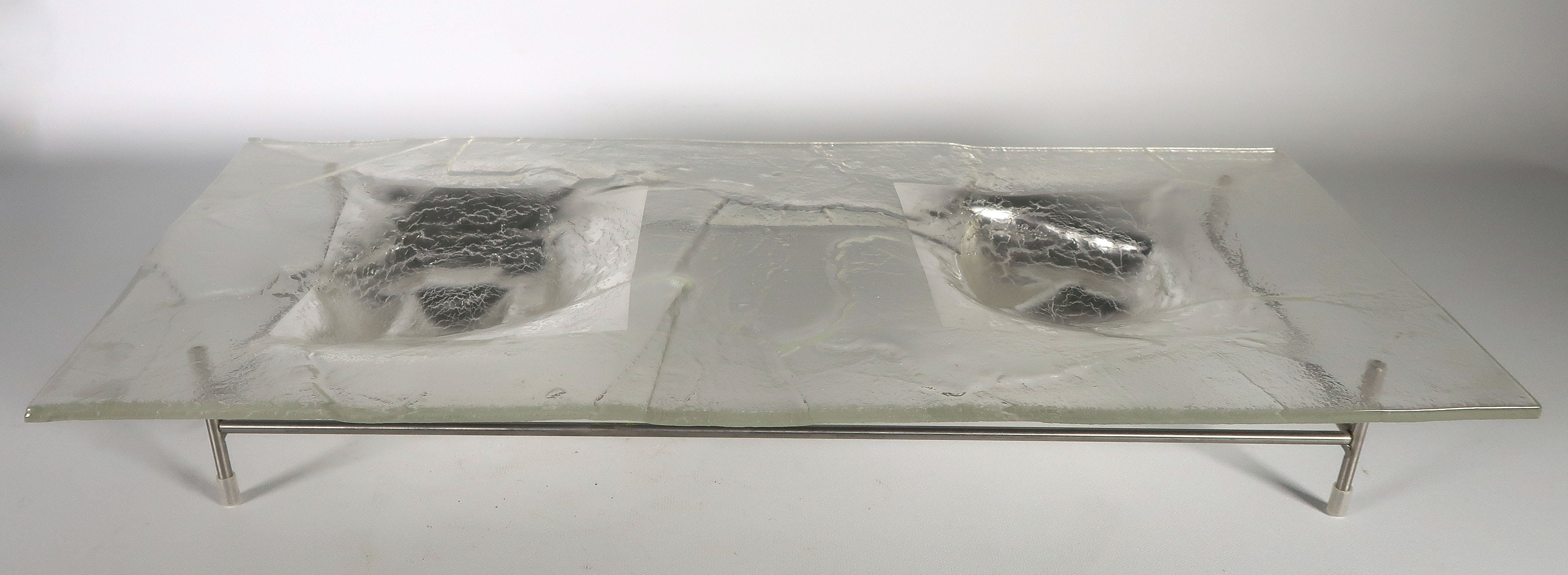 Louis La Rooy - Glas, unica Blanke schaal met zilveren inleg op onderstel kopen? Bied vanaf 50!