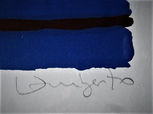 Niet of onleesbaar gesigneerd - Grote gesigneerde Lithografie "Umberto" oplage 46/100 - profess. gelijst kopen? Bied vanaf 1!