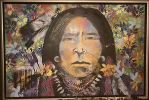 Espen Hagen - Indiaan ingelijst in zilveren lijst kopen? Bied vanaf 800!